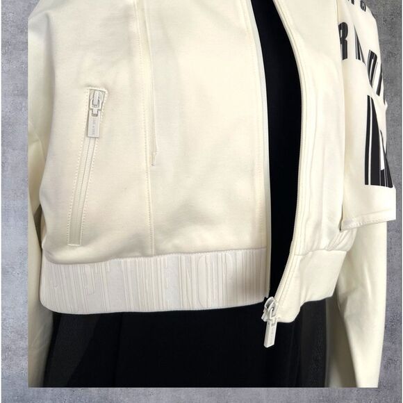 White bomber jacket Size Small lots of pockets NWT - Picture 6 of 12